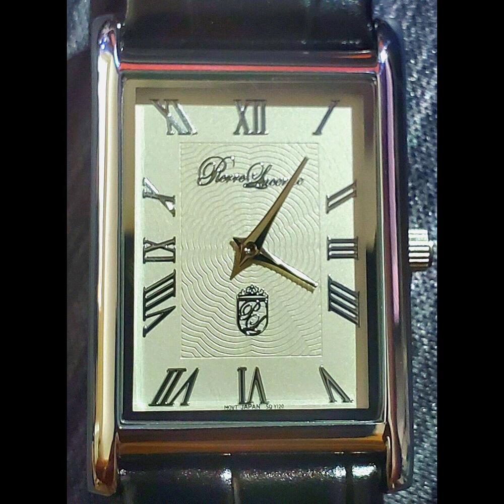 Pierre Lucerne Epson-Japan Y120 Quartz Slim Mens Tank Dress Watch‎